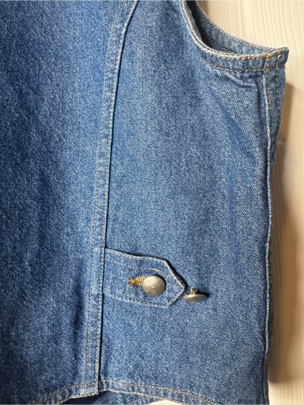 LizWear Embroidered Denim Vest - Blue - Picture 5 of 6